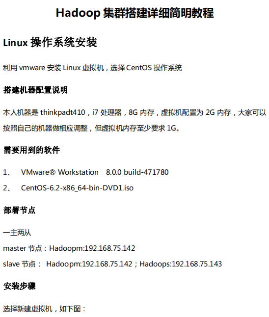 Hadoop集群搭建详细简明教程 中文PDF_服务器教程-白嫖收集分享