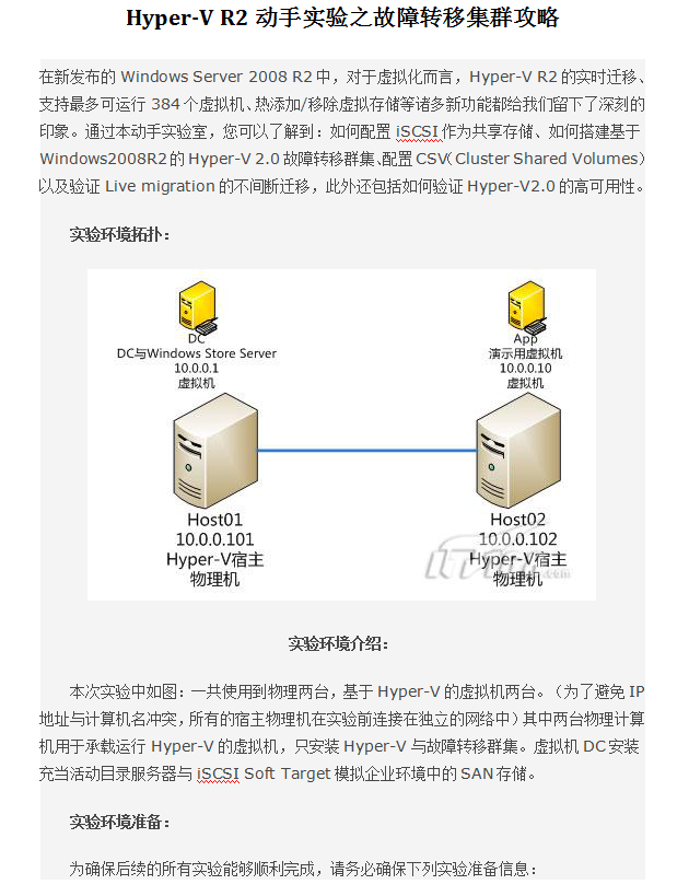 Hyper-V_R2动手实验之故障转移集群攻略_服务器教程-白嫖收集分享