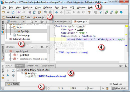 javascript开发工具WebStorm教程 用户界面简介 中文_前端开发教程-白嫖收集分享