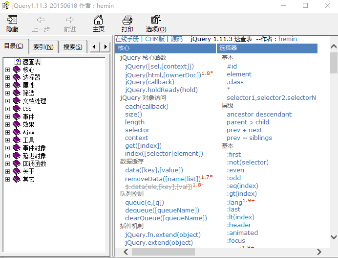 jQuery 1.11.3 中文手册 chm_前端开发教程-白嫖收集分享