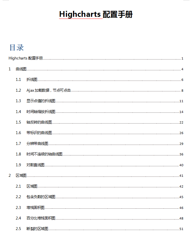 Highcharts配置手册 中文WORD版_前端开发教程-白嫖收集分享