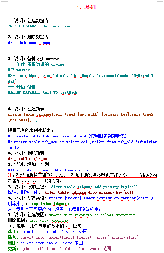 经典SQLSERVER语句从基础到提高_数据库教程-白嫖收集分享