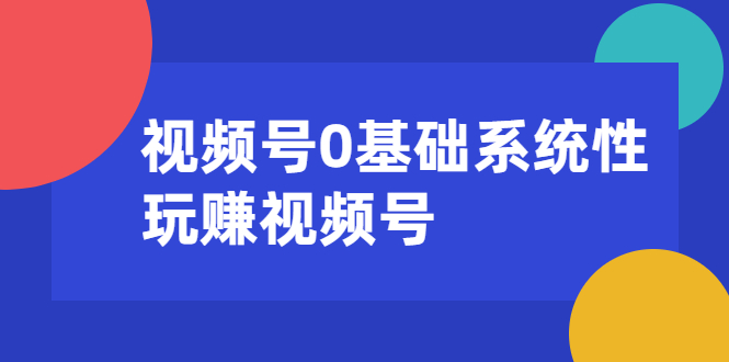 视频号0基础系统性玩赚视频号内容运营+引流+快速变现（20节课）-白嫖收集分享