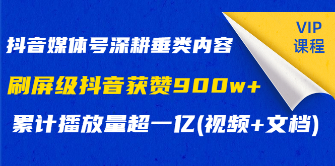 抖音媒体号深耕垂类内容，刷屏级抖音获赞900w+累计播放量超一亿(视频+文档)-白嫖收集分享