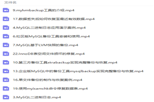 MySQL数据备份与还原核心技术实战视频教程-白嫖收集分享