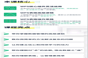 WPS表格教程21节课带你掌握WPS表格-白嫖收集分享