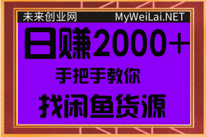 手把手教你找闲鱼货源，轻松日赚500-2000+【视频教程】-白嫖收集分享