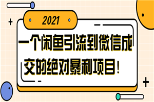 一个闲鱼引流到微信成交的绝对暴利项目！【视频教程】-白嫖收集分享