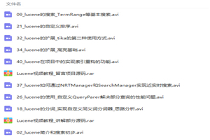 Lucene全文检索引擎架构零基础入门到实战视频教程-白嫖收集分享