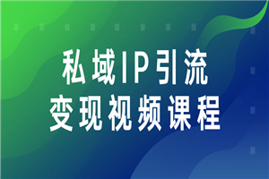 私域IP引流变现视频课程-白嫖收集分享