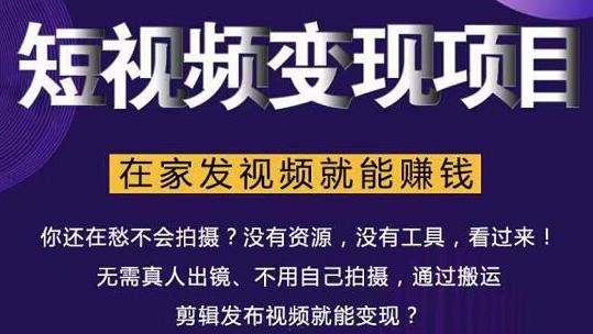 在家也能操作的短视频赚钱项目，无需真人，不用拍摄，纯搬运月入2到5万-白嫖收集分享