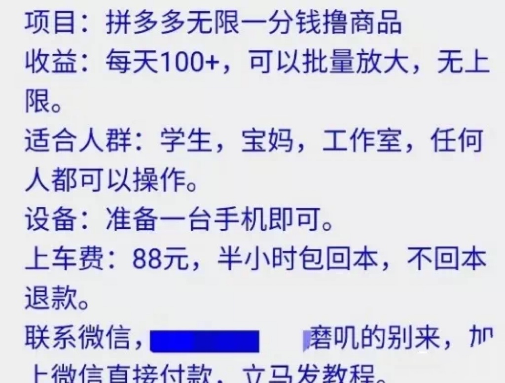 卖88的拼多多一分购撸货项目，号称日赚100+-白嫖收集分享