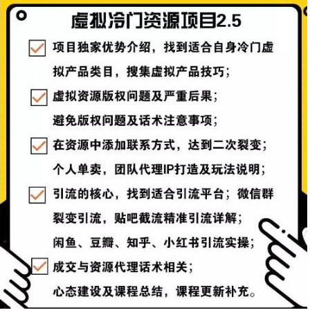 虚拟冷门资源项目2.5（冷门&代理玩法） 精准引流实操日赚1000+-白嫖收集分享