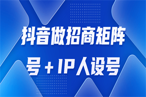 抖音做招商矩阵号＋IP人设号-白嫖收集分享