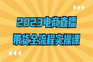 2023电商直播带货全流程实操课-白嫖收集分享